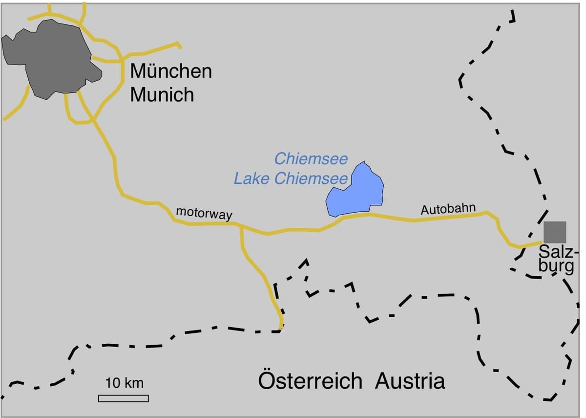 Քարտեզ ofmunich լճերի 
