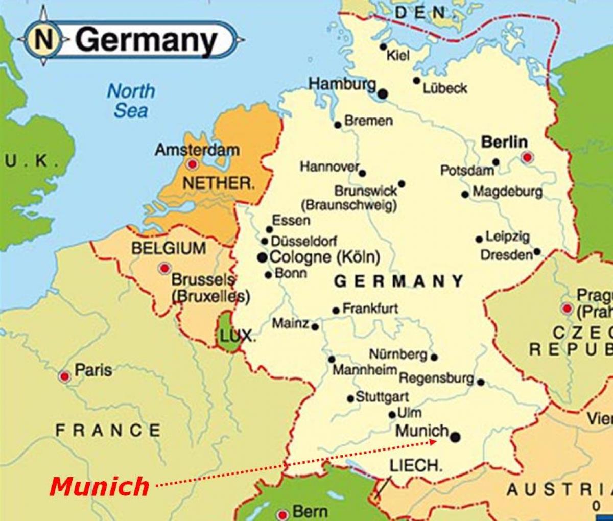 Քարտեզ Մյունխենի Եվրոպայի