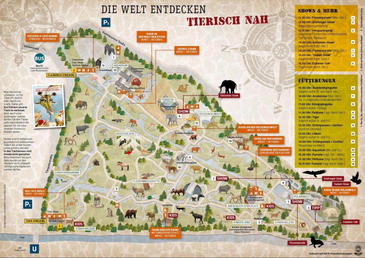 Քարտեզ Մյունխենի կենդանաբանական այգին