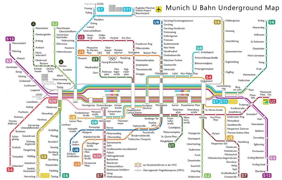 Մյունխենի մետրոյի քարտեզ