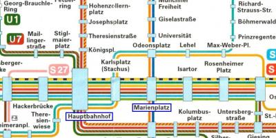 Քարտեզ Մյունխենի-хауптбанхоф
