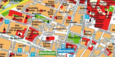Քարտեզ փողոցների Մյունխենի քաղաքի կենտրոն 