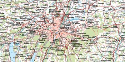 Քարտեզ Մյունխենի և հարակից քաղաքներում